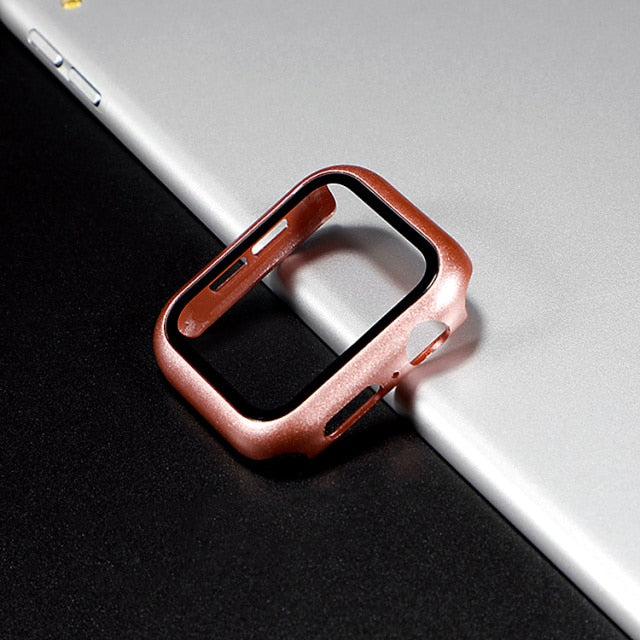 Glass+Cover For Apple Watch Case 44mm 40mm 42mm 38mm iWatch series 5 4 3 6 se bumper+Screen Protector apple watch Accessories