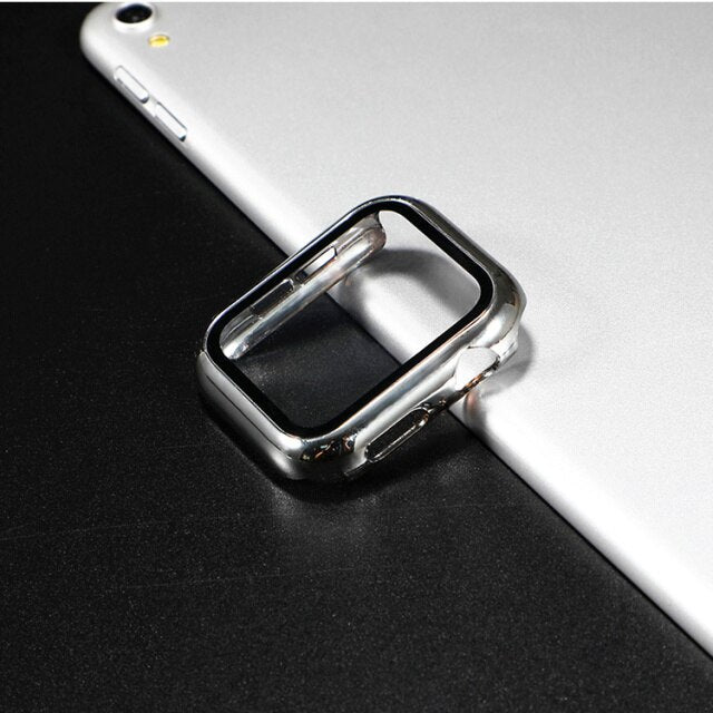 Glass+Cover For Apple Watch Case 44mm 40mm 42mm 38mm iWatch series 5 4 3 6 se bumper+Screen Protector apple watch Accessories