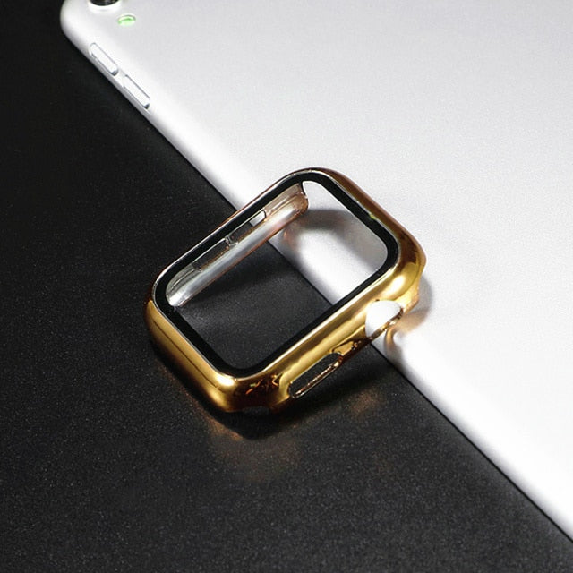 Glass+Cover For Apple Watch Case 44mm 40mm 42mm 38mm iWatch series 5 4 3 6 se bumper+Screen Protector apple watch Accessories