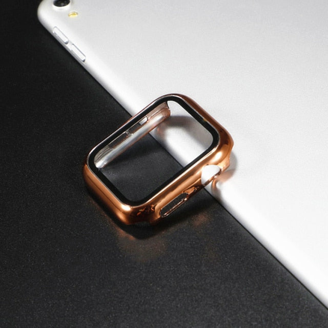 Glass+Cover For Apple Watch Case 44mm 40mm 42mm 38mm iWatch series 5 4 3 6 se bumper+Screen Protector apple watch Accessories