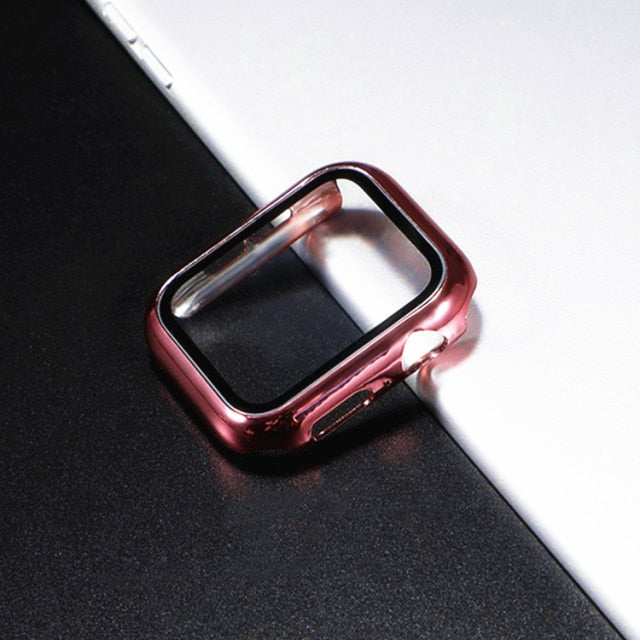 Glass+Cover For Apple Watch Case 44mm 40mm 42mm 38mm iWatch series 5 4 3 6 se bumper+Screen Protector apple watch Accessories