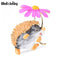 Wuli&baby Lovely Hold Flower Hedgehog Brooches Women 8-colors Animal Pet Party Office Causal Brooch Pins Gifts ёжик с ромашкой