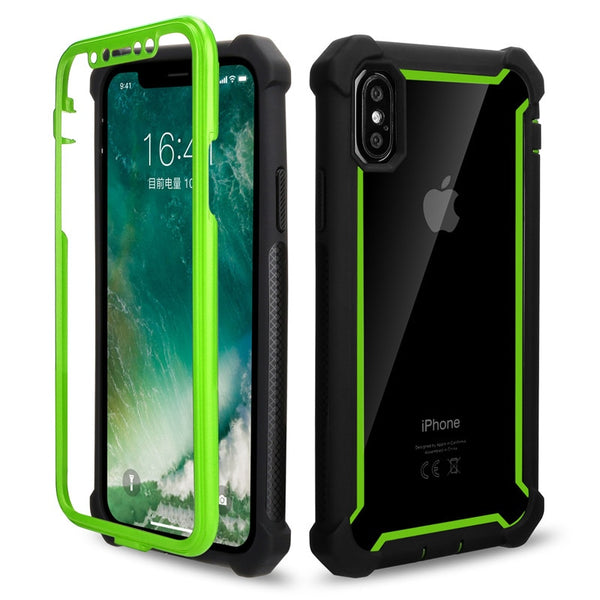 Heavy Duty Shockproof Phone Case For iPhone 11 Pro Max X XR XS Max SE 2020 6 6S 7 8 Plus 5S Soft TPU+PC Transparent Back Cover