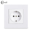 COSWALL Russia Spain EU Standard Wall Socket USB Charge Port Simple PC Panel Black White Grey E20 Series Full Rangle