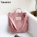 Large Capacity Cloth Handbag Tote Female Crossbody Messenger Bags Ladies Simple Canvas Purses Women Corduroy Shoulder Bag KL768