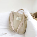 Large Capacity Cloth Handbag Tote Female Crossbody Messenger Bags Ladies Simple Canvas Purses Women Corduroy Shoulder Bag KL768