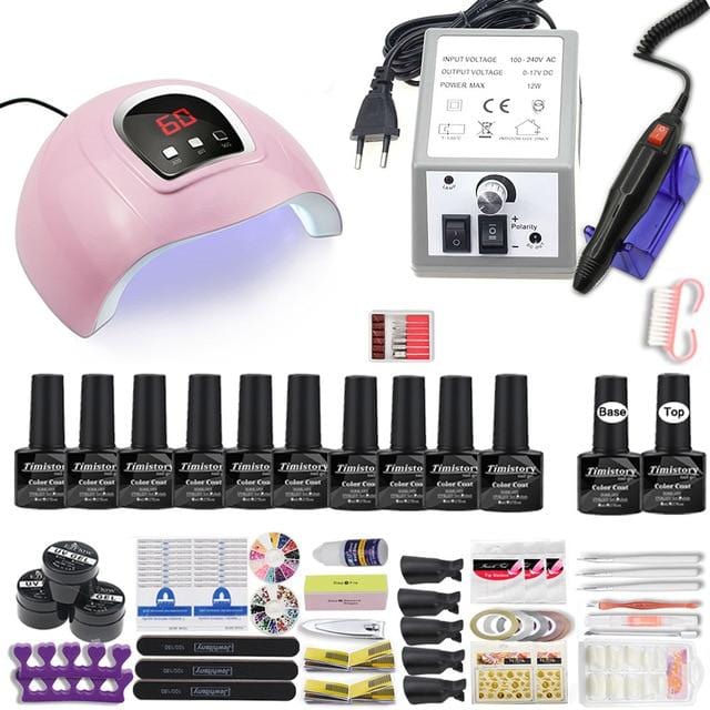 Manicure Set for Nail 30/20/10 Kind Nail Polish Kit with 120W Nail lamp Nail drill Machine Acrylic Kit Nail Art Tools Nail Tool