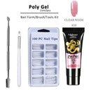 Poly UV Gel Manicure Set Extend Builder Poly Nail Gel Kits Finger Nail Extension LED Acrylic Builder Gel Nail Lamp Crystal Jelly