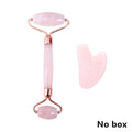 Rose Quartz Roller Massager Tool Natural Stone Facial Massager Jade Roller Microneedle Roller Jade Spatula Skin Care Kit Box