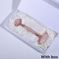 Rose Quartz Roller Massager Tool Natural Stone Facial Massager Jade Roller Microneedle Roller Jade Spatula Skin Care Kit Box