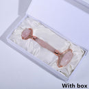 Rose Quartz Roller Massager Tool Natural Stone Facial Massager Jade Roller Microneedle Roller Jade Spatula Skin Care Kit Box