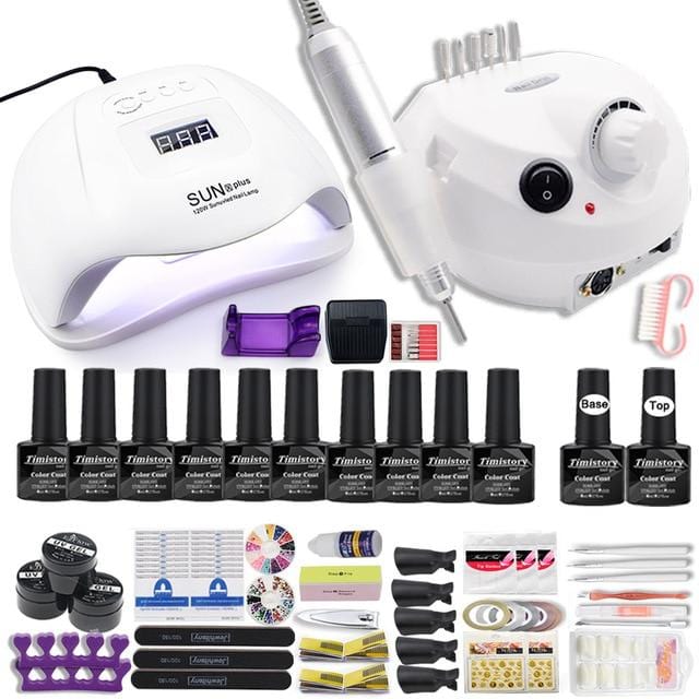 Dropshipping 30/20/10 Color Nail Gel Polish Set 120W Nail Lamp Manicure Set Acrylic Kit With High Quality 20W Nail Drill Machine