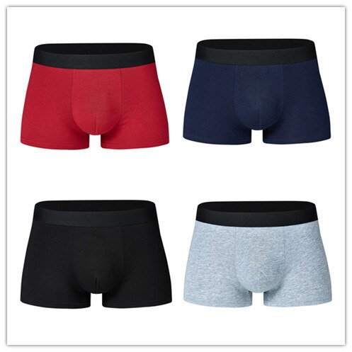 4 pcs/lot Large Loose men underwear Male Panties Cotton UnderPants Men Boxers   Big Yards Men's Panties Plus Size 4XL 5XL 6XL