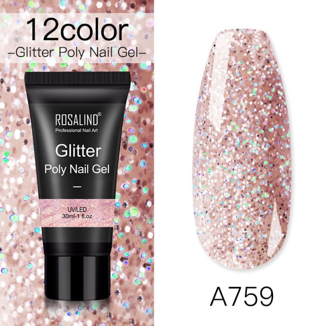 ROSALIND Poly Nail Gel For Nails Extension Finger nail art Manicure Acryl gel Varnish hybrid 30ML Poly Nail Gel Polish Extension
