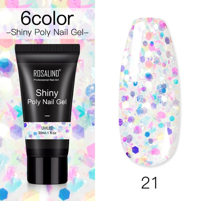 ROSALIND Poly Nail Gel For Nails Extension Finger nail art Manicure Acryl gel Varnish hybrid 30ML Poly Nail Gel Polish Extension