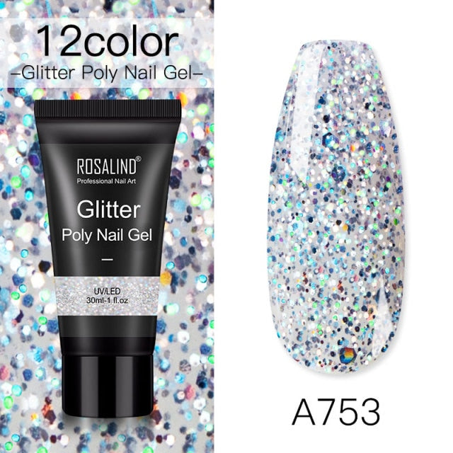 ROSALIND Poly Nail Gel For Nails Extension Finger nail art Manicure Acryl gel Varnish hybrid 30ML Poly Nail Gel Polish Extension