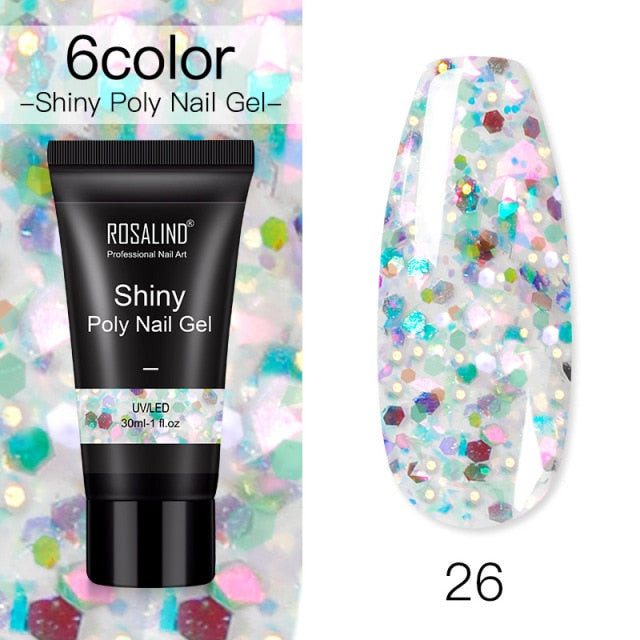 ROSALIND Poly Nail Gel For Nails Extension Finger nail art Manicure Acryl gel Varnish hybrid 30ML Poly Nail Gel Polish Extension