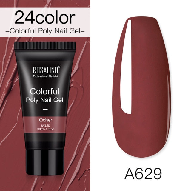 ROSALIND Poly Nail Gel For Nails Extension Finger nail art Manicure Acryl gel Varnish hybrid 30ML Poly Nail Gel Polish Extension