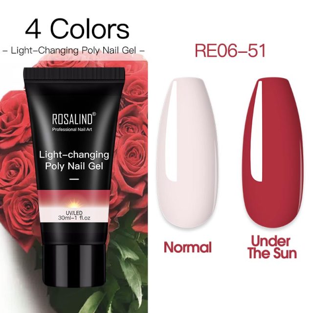 ROSALIND Poly Nail Gel For Nails Extension Finger nail art Manicure Acryl gel Varnish hybrid 30ML Poly Nail Gel Polish Extension