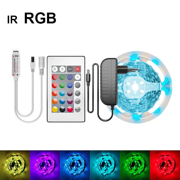 RGBWW LED Strip Light SMD 5050 10M 5M LED Lights Waterproof DC12V RGB Led tape diode ribbon Flexible APP Phone Control+adapter