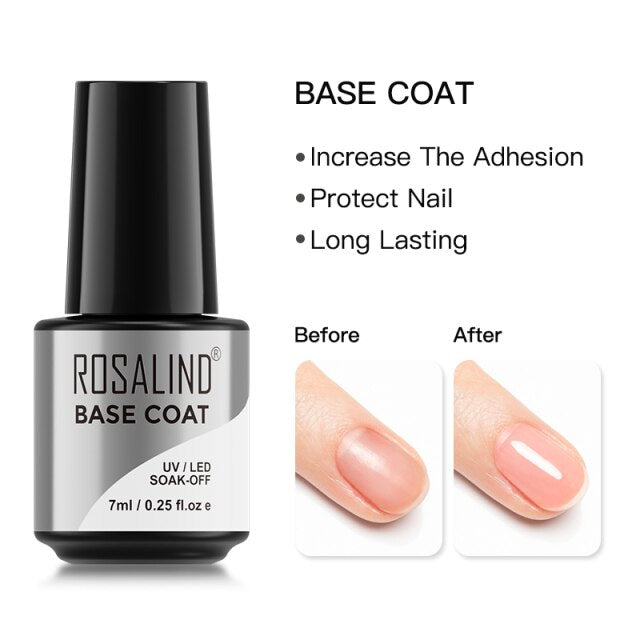 ROSALIND Gel Polish 7ML Gel Varnishes All For Manicure Nails Art Soak Off Base Top Coat Semi Permanent Glitter Gel Nail Polish