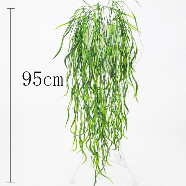 Artificial Plant Vines Wall Hanging Rattan Leaves Branches Outdoor Garden Home Decoration Plastic Fake Silk Leaf Green Plant Ivy