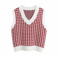 Women Vest Sweater 2021 Fashion Knitted Sweater Loose Vintage Female Waistcoat Chic Oversize Sweater Tops Women Clothes Outfit