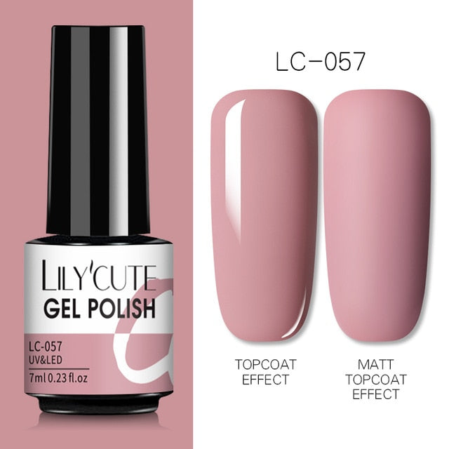 LILYCUTE 7ml UV Nail Gel Polish Autumn Winter Color Semi Permanent Matte Top Coat Needed Soak Off UV LED Nail Art Gel Varnish