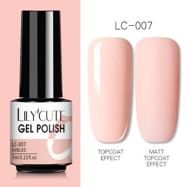 LILYCUTE 7ml UV Nail Gel Polish Autumn Winter Color Semi Permanent Matte Top Coat Needed Soak Off UV LED Nail Art Gel Varnish