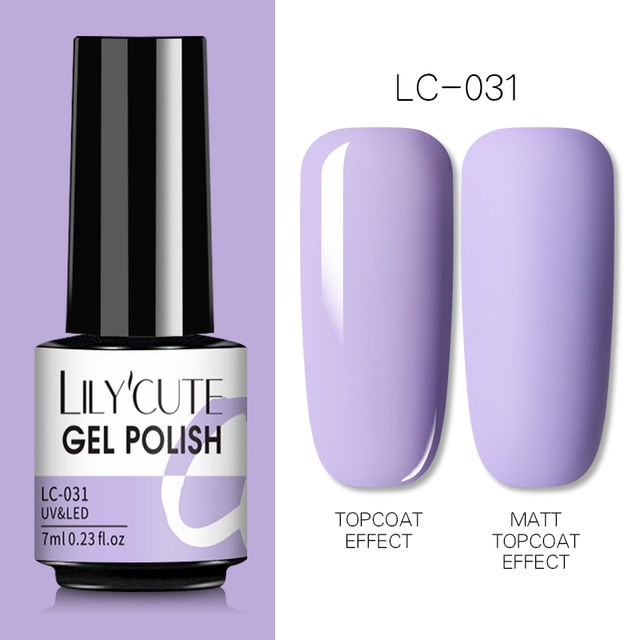 LILYCUTE 7ml UV Nail Gel Polish Autumn Winter Color Semi Permanent Matte Top Coat Needed Soak Off UV LED Nail Art Gel Varnish