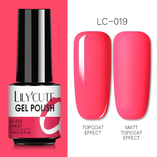 LILYCUTE 7ml UV Nail Gel Polish Autumn Winter Color Semi Permanent Matte Top Coat Needed Soak Off UV LED Nail Art Gel Varnish