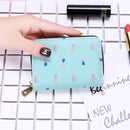 Women Card Holder Wallet PU Leather Female Card Case 9 Bits/10 Bits + 2 Big Position Zipper Card Wallet Cute Characters Card Bag