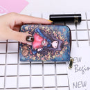 Women Card Holder Wallet PU Leather Female Card Case 9 Bits/10 Bits + 2 Big Position Zipper Card Wallet Cute Characters Card Bag