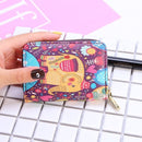 Women Card Holder Wallet PU Leather Female Card Case 9 Bits/10 Bits + 2 Big Position Zipper Card Wallet Cute Characters Card Bag