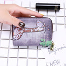 Women Card Holder Wallet PU Leather Female Card Case 9 Bits/10 Bits + 2 Big Position Zipper Card Wallet Cute Characters Card Bag