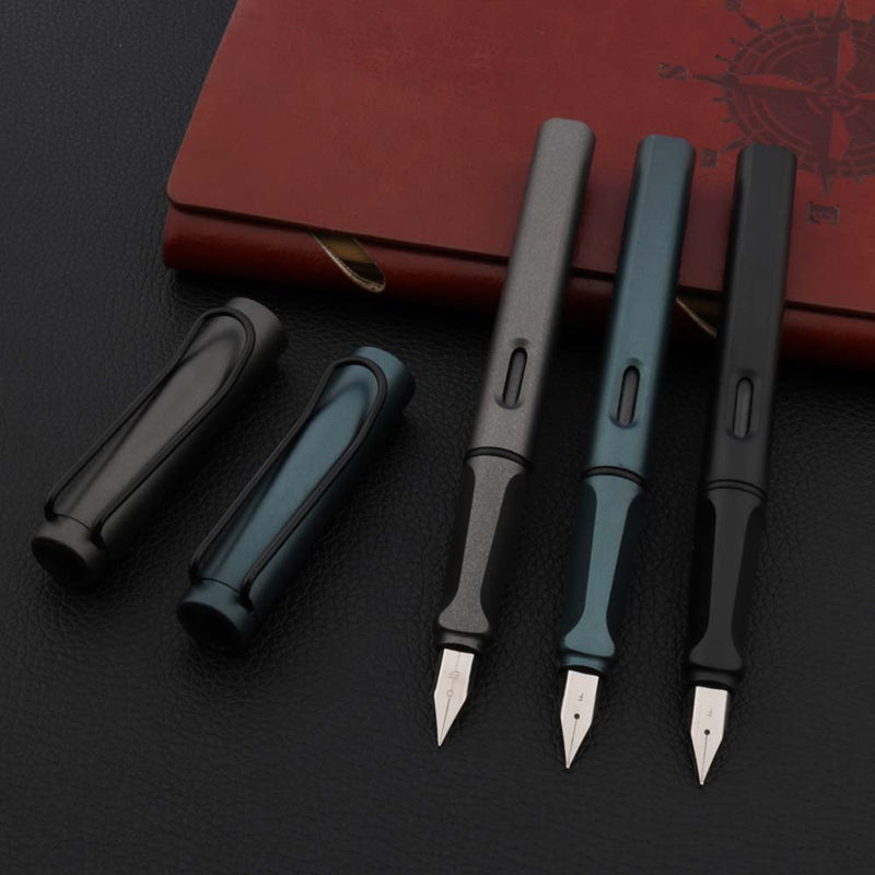 2020 Frosted Black 870 Green Dark Grey Fountain Pen EF/F Nib Big Clip Plastic Ink Pens Stationery School Office Supplies