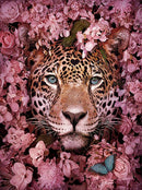 LZAIQIZG Full Square Diamond Embroidery DIY Diamond Painting Cross Stitch Drill Tiger Lion Face& Flowers Picture of Rhinestones