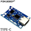 10Pcs Micro Type-c USB 5V 1A 18650 TP4056 Lithium Battery Charger Module Charging Board With Protection Dual Functions 1A Li-ion