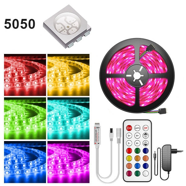 Bluetooth Dream RGB LED Strip DC 12V Led Light Individually Addressable Flexible Smart Lighting Ribbon Tape Controller Adapter