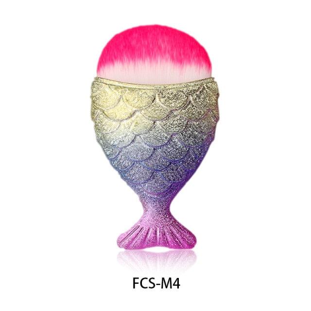 7 Types Fish Tail Shape Nail Brush Fishtail Bottom Cosmetic Brushes Soft Cleaning Dust Powder For Nails Care Manicure Tool