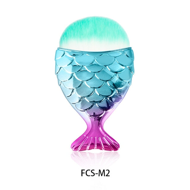 7 Types Fish Tail Shape Nail Brush Fishtail Bottom Cosmetic Brushes Soft Cleaning Dust Powder For Nails Care Manicure Tool