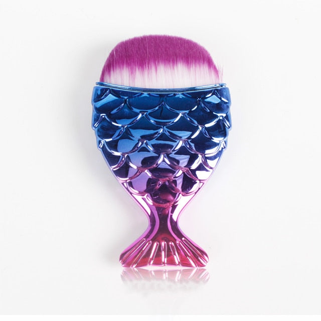 7 Types Fish Tail Shape Nail Brush Fishtail Bottom Cosmetic Brushes Soft Cleaning Dust Powder For Nails Care Manicure Tool