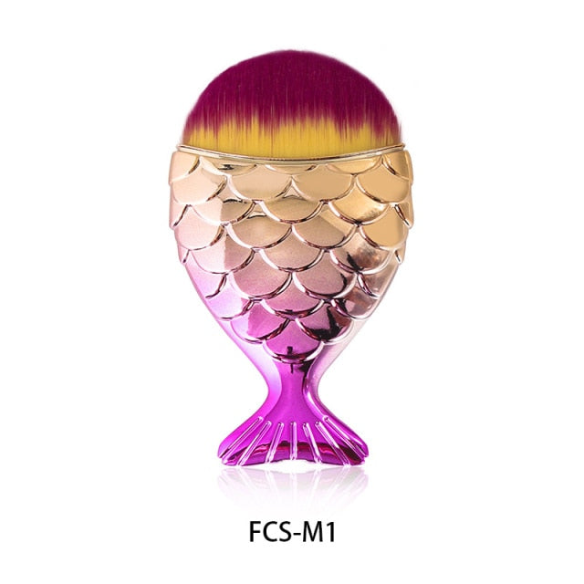 7 Types Fish Tail Shape Nail Brush Fishtail Bottom Cosmetic Brushes Soft Cleaning Dust Powder For Nails Care Manicure Tool