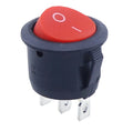 1pc Red Black White ON/OFF Round Rocker Toggle Switch 6A/250VAC 10A 125VAC Power switch cap with Plastic Push Button Switch 2PIN