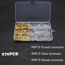 270/135/120pcs 2.8/4.8/6.3mm Crimp Terminals Insulated Seal Electrical Wire Connectors Crimp Terminal Connector Assortment Kit