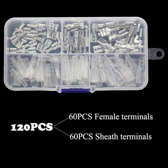 270/135/120pcs 2.8/4.8/6.3mm Crimp Terminals Insulated Seal Electrical Wire Connectors Crimp Terminal Connector Assortment Kit