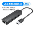Vention USB Ethernet Adapter USB 3.0 2.0 to RJ45 Gigabit Ethernet with Micro USB Charger Port for Network Hard Disk Ethernet HUB
