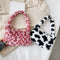 2021 INS Fashion Women Cow Print Mini Shoulder Bags Female Winter Plush Underarm Bags Leopard Zebra Pattern Fluffy Tote Bags