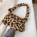 2021 INS Fashion Women Cow Print Mini Shoulder Bags Female Winter Plush Underarm Bags Leopard Zebra Pattern Fluffy Tote Bags