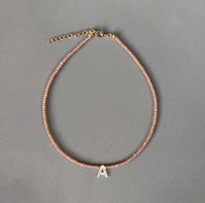 Custom stainless steel letter necklace natural freshwater pearl women's necklace five-pointed star accessories boutique jewelry